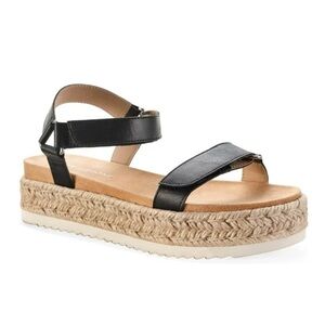 Sun + Stone Rylaan Wedge Sandals Black Size 10